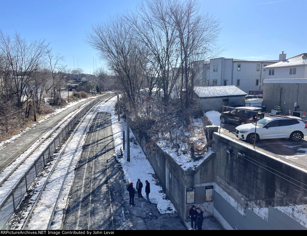 This view is looking east from Kingsland Station-taken from the pedestrian bridge along the former Lackawanna RR Station building. 